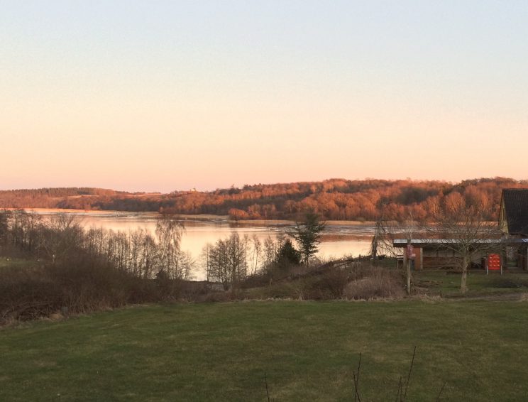 Spring view of the camp site at sunset.