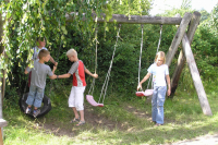 Children at one of the playgrounds