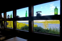 Outstanding view of the lake and forrest as seen from the half-timbered common room