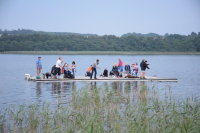 Raft tour in the lake Tjele Langsø